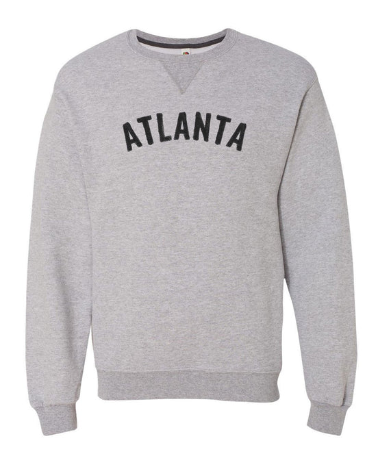 Atlanta Crew Neck Sweatshirt (SF72R) with Chenille Letters in  any Color Custom Made for You