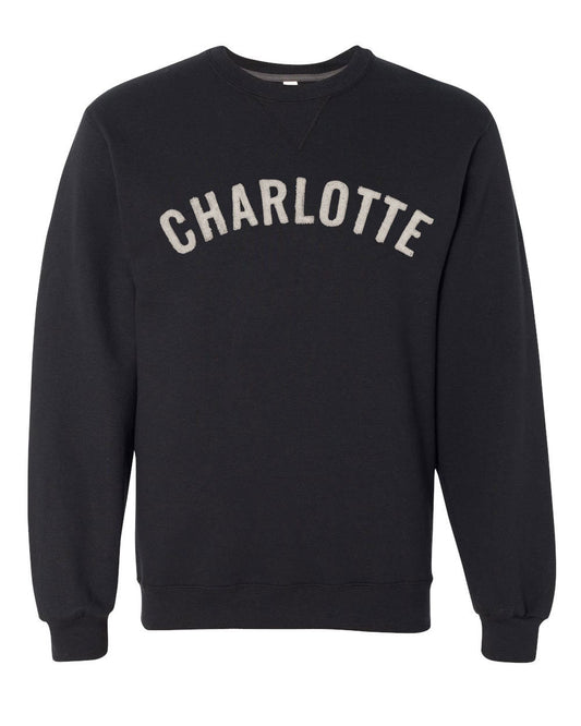 Charlotte  Crew Neck Sweatshirt (SF72R) with Chenille Letters in  any Color Custom Made for You