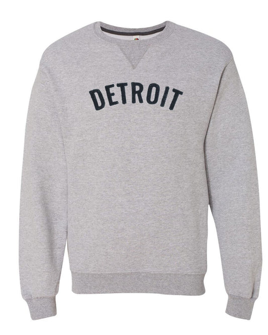 Detroit Crew Neck Sweatshirt (SF72R) with Chenille Letters in  any Color Custom Made for You