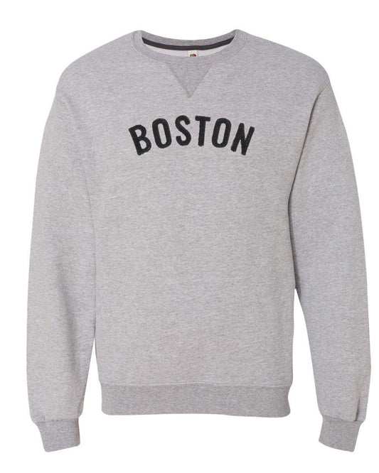 Boston Crew Neck Sweatshirt (SF72R) with Chenille Letters in  any Color Custom Made for You