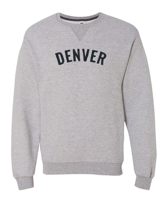 Denver Crew Neck Sweatshirt (SF72R) with Chenille Letters in  any Color Custom Made for You
