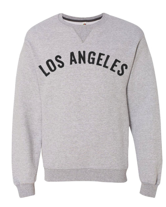 Los Angeles Crew Neck Sweatshirt (SF72R) with Chenille Letters in  any Color Custom Made for You