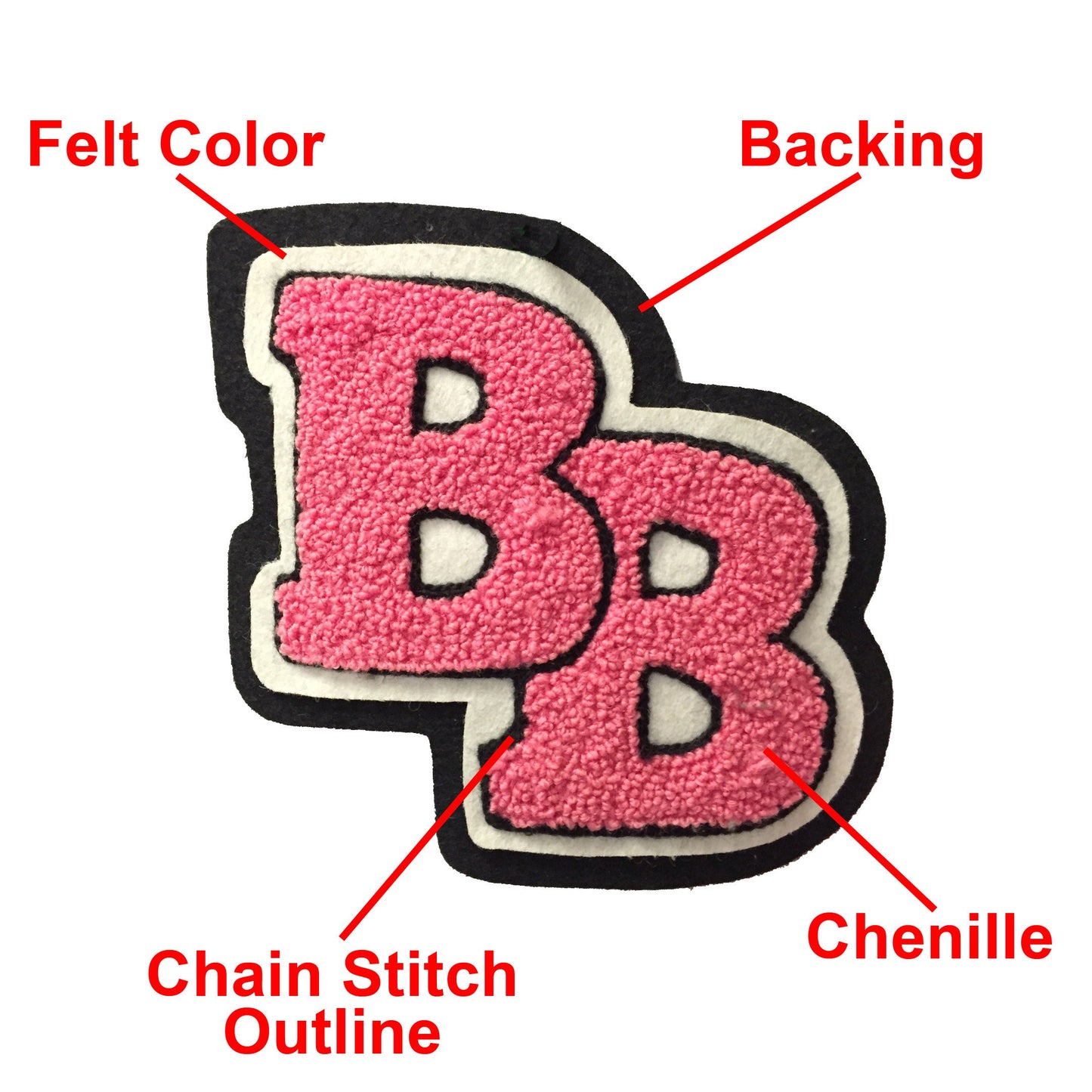 High School or Varsity Chenille letters custom made to your color specifications