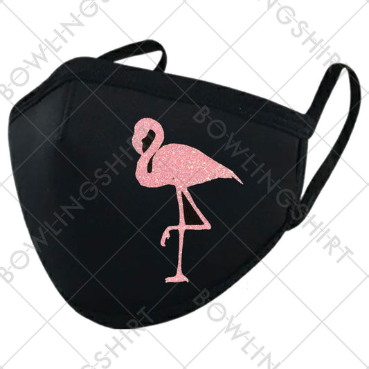 Pink Glitter Flamingo Cotton Mask Double Layer Super Soft  #23