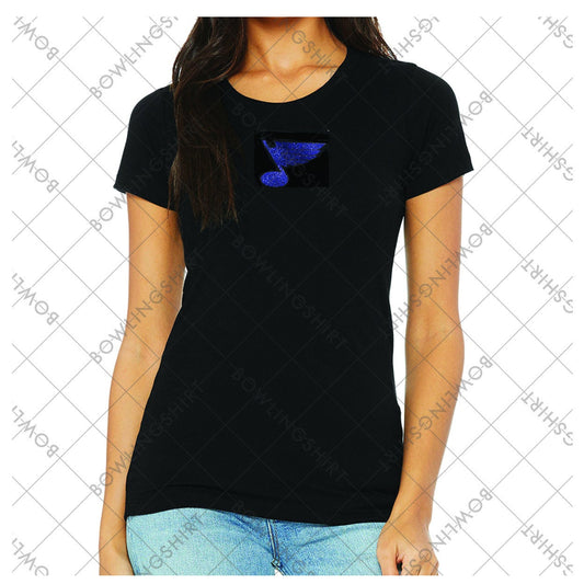 Blue Glitter St. Louis Blues  Bella Canvas T-shirt in Black or White  B8413 Design 27