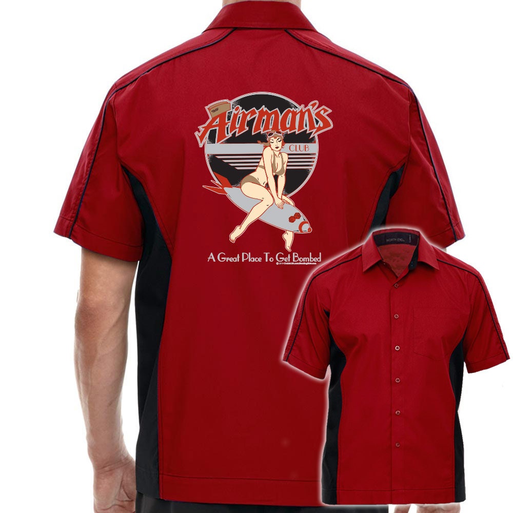 Airman's Classic Retro Bowling Shirt- The Muckler - Includes Embroidered Name