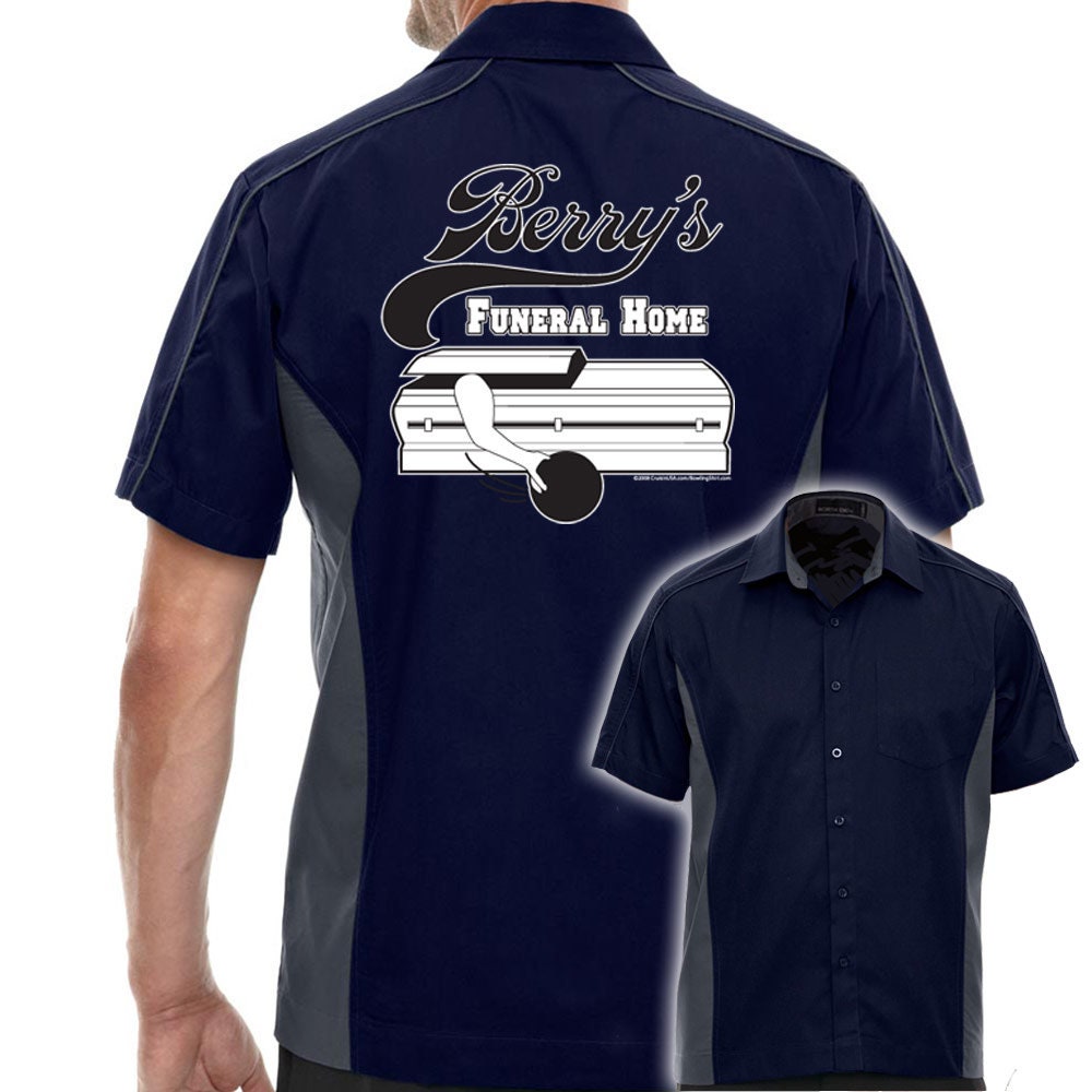 Berry's Funeral Home Classic Retro Bowling Shirt - The Muckler - Includes Embroidered Name #119
