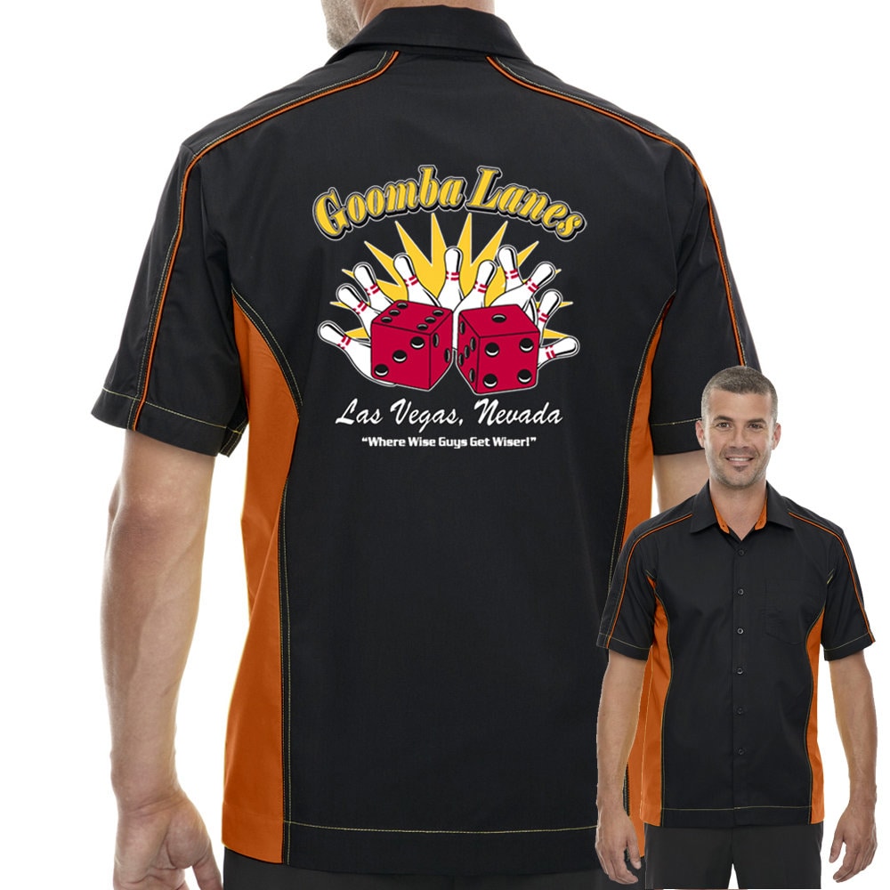 Goomba Lanes Classic Retro Bowling Shirt - The Muckler - Includes Embroidered Name #123