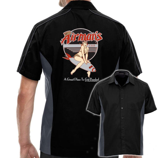 Airman's Classic Retro Bowling Shirt- The Muckler - Includes Embroidered Name