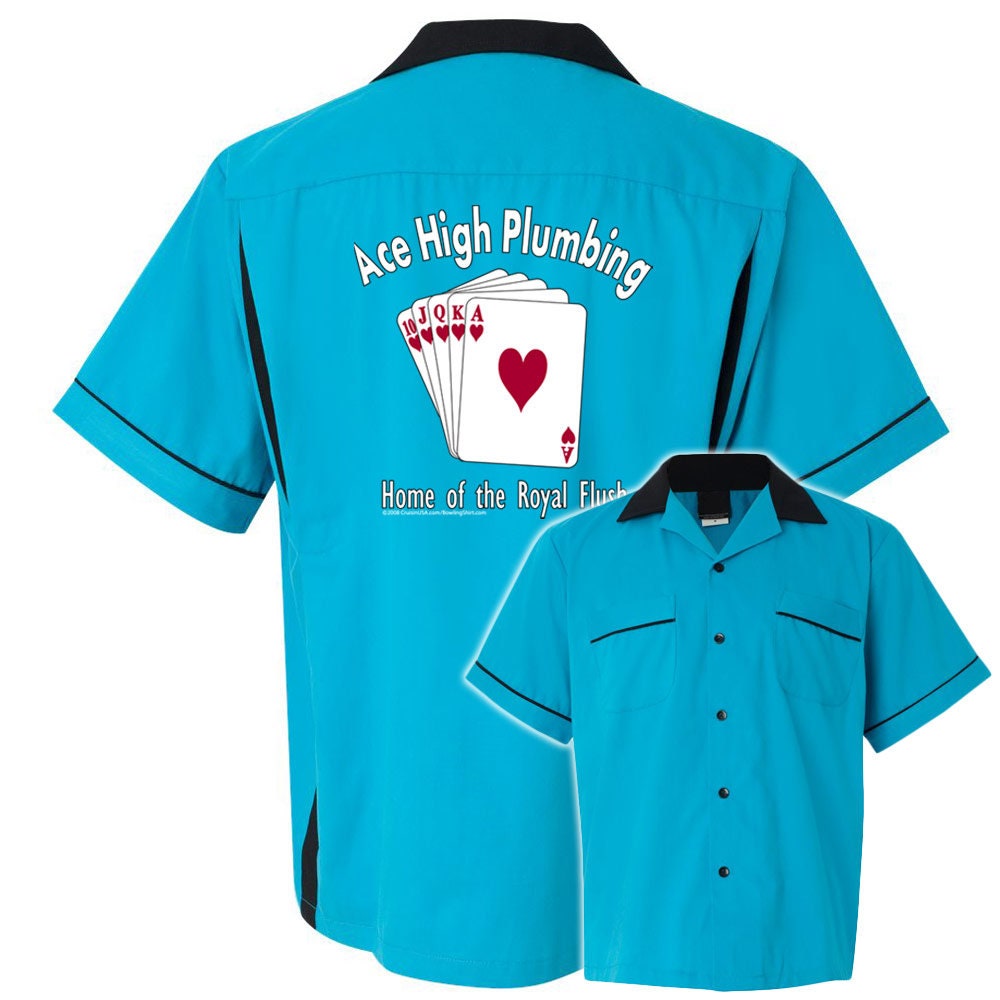 Ace High Plumbing Classic Retro Bowling Shirt- Classic 2.0 - Includes Embroidered Name