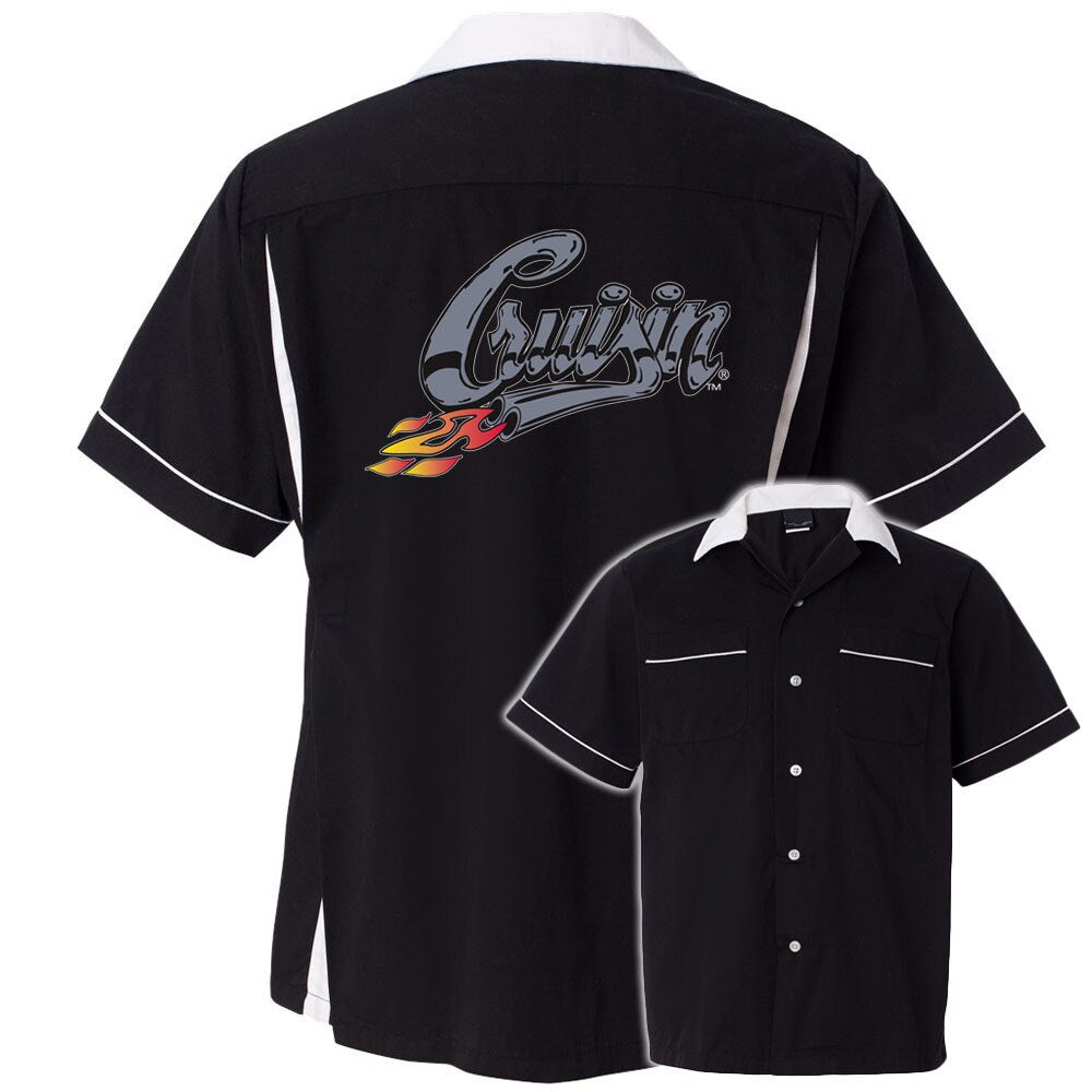 Cruisin' With Flames Classic Retro Bowling Shirt- Classic 2.0 - Includes Embroidered Name
