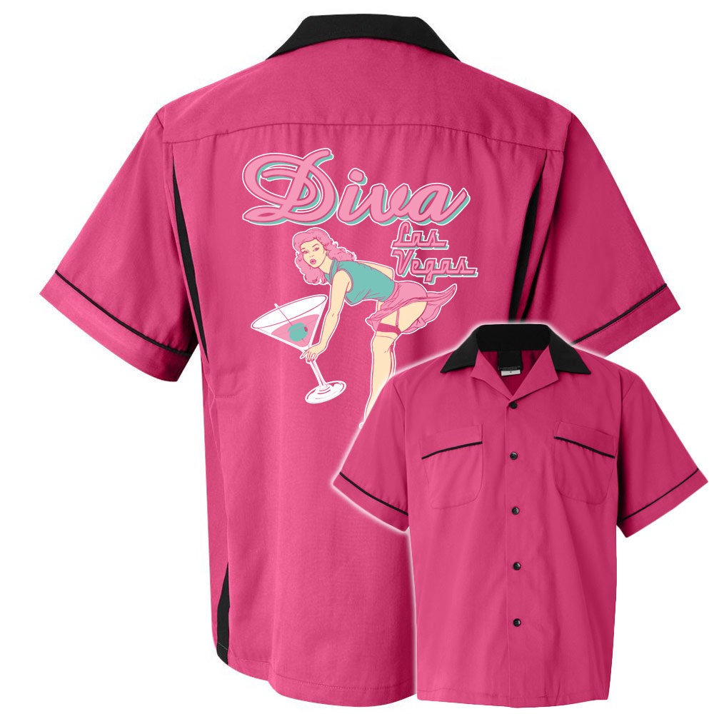 Diva Las Vegas Classic Retro Bowling Shirt- Classic 2.0 - Includes Embroidered Name #155