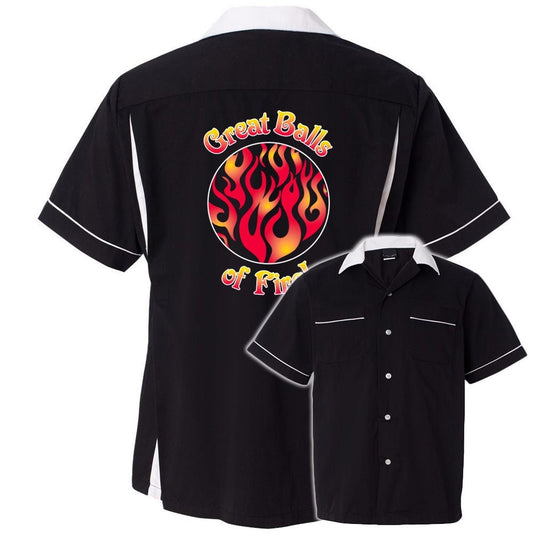 Great Balls of Fire Classic Retro Bowling Shirt- Classic 2.0 - Includes Embroidered Name
