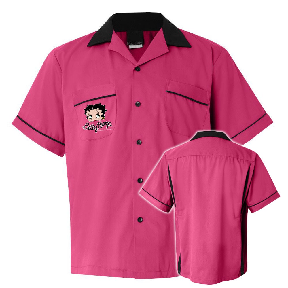 Betty Boop Face Classic Retro Bowling Shirt- Classic 2.0 - Includes Embroidered Name