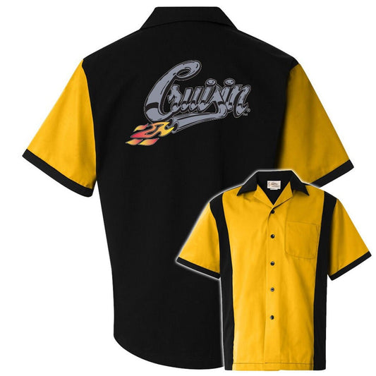 Cruisin' With Flames Classic Retro Bowling Shirt - Retro Two - Includes Embroidered Name #226