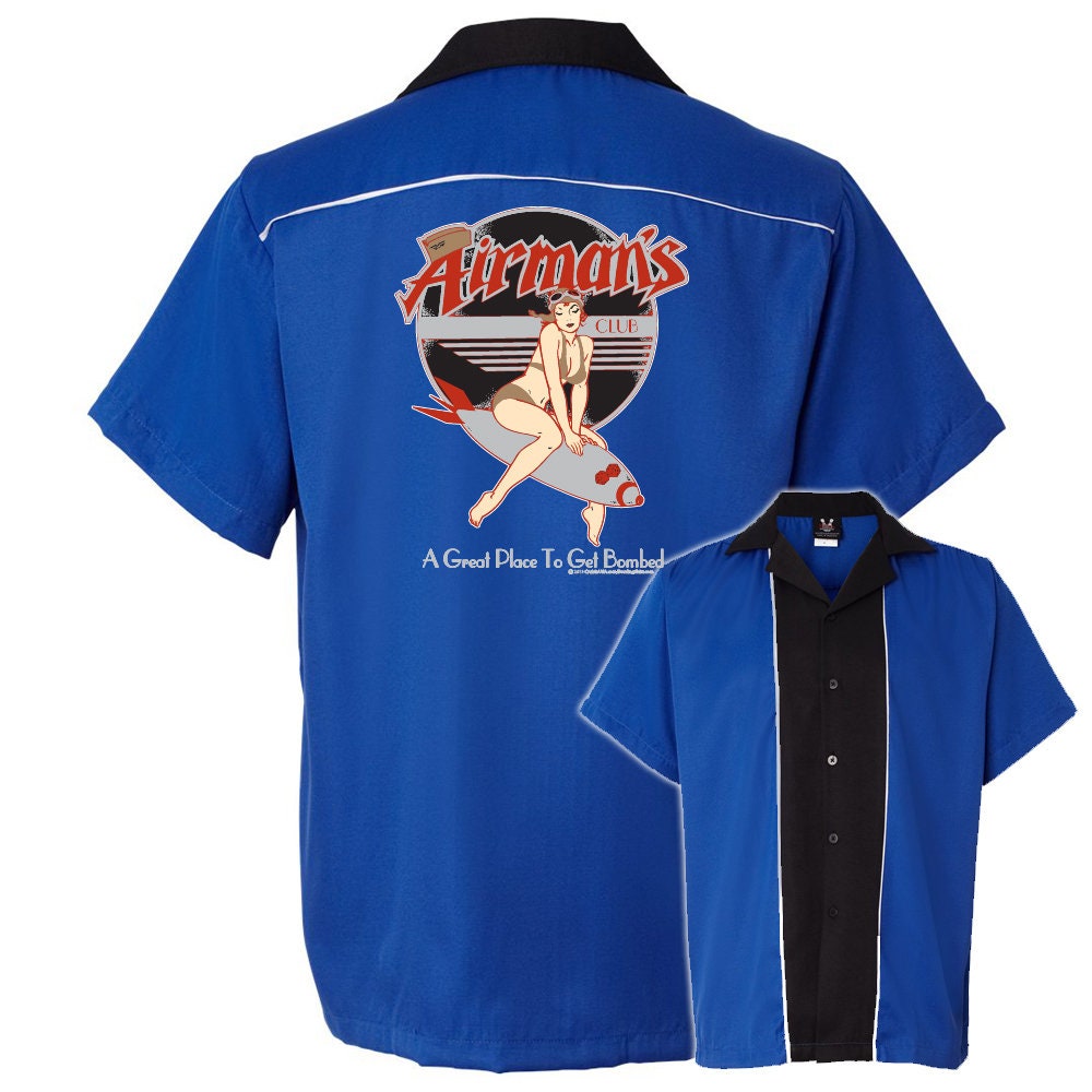 Airman's Club Classic Retro Bowling Shirt - Swing Master 2.0 - Includes Embroidered Name