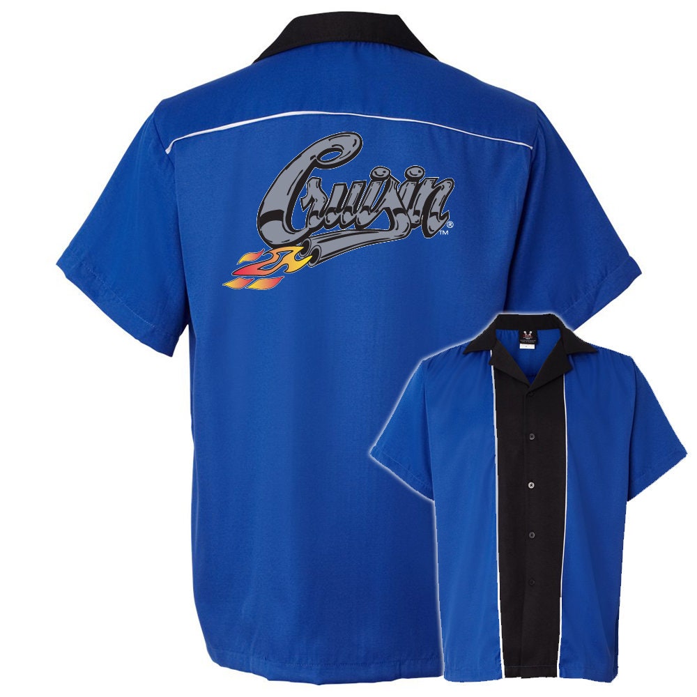 Cruisin' With Flames Classic Retro Bowling Shirt - Swing Master 2.0 - Includes Embroidered Name