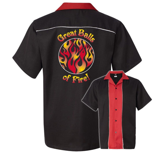 Great Balls of Fire Classic Retro Bowling Shirt - Swing Master 2.0 - Includes Embroidered Name