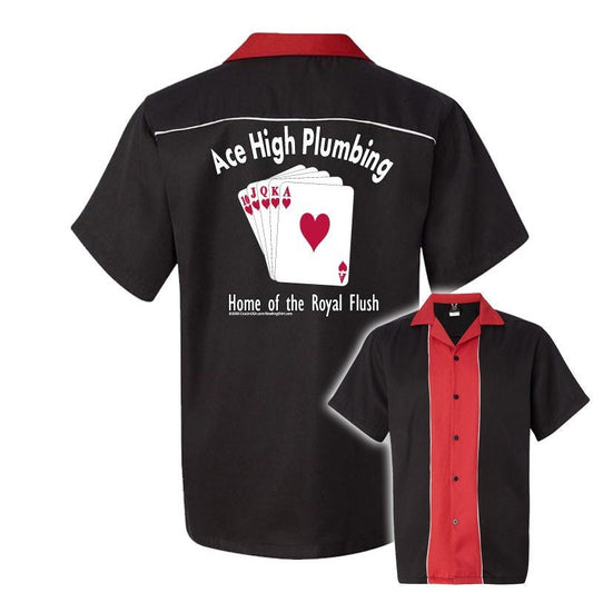 Ace High Plumbing Classic Retro Bowling Shirt - Swing Master 2.0 - Includes Embroidered Name