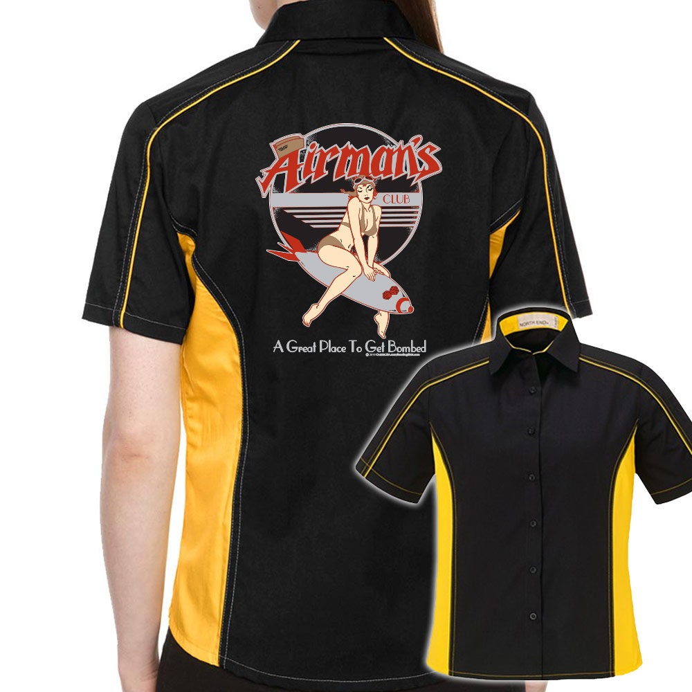 Airman's Classic Retro Bowling Shirt- The Muckler (Ladies) - Includes Embroidered Name