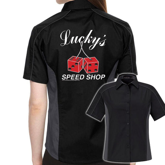Lucky's Speed Shop Classic Retro Bowling Shirt- The Muckler (Ladies) - Includes Embroidered Name