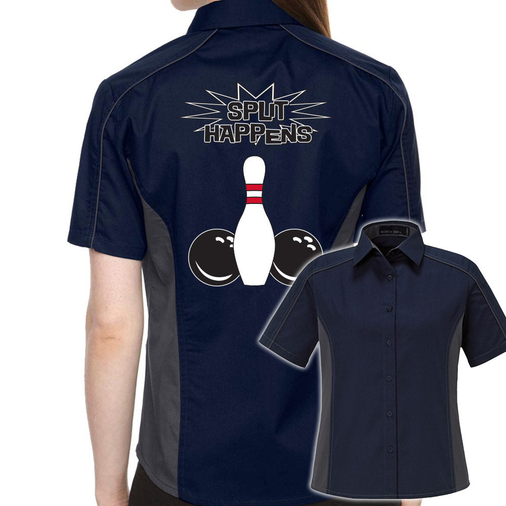 Split Happens Classic Retro Bowling Shirt- The Muckler (Ladies) - Includes Embroidered Name