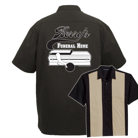 Berrys Funeral Home Classic Retro Bowling Shirt - The Player - Includes Embroidered Name #119