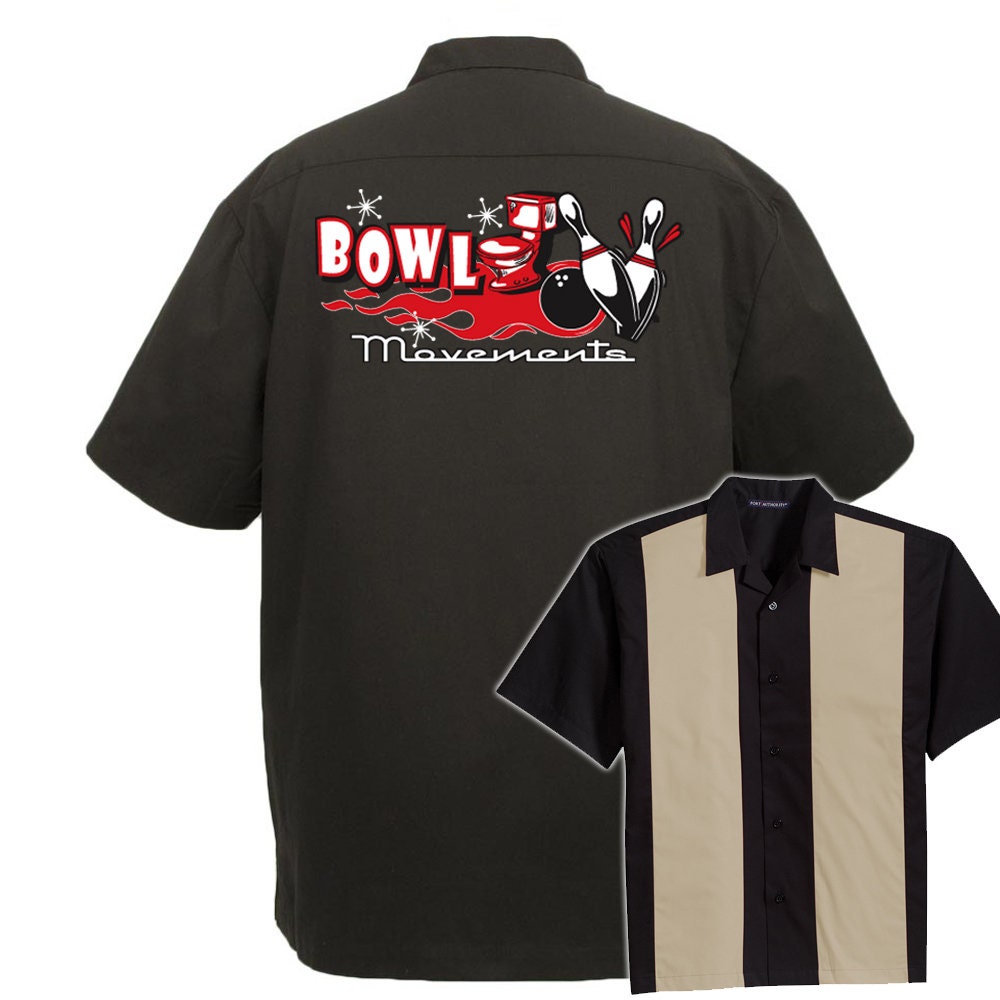Bowl Movements Classic Retro Bowling Shirt - The Player - Includes Embroidered Name #121