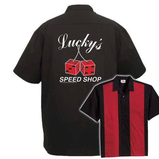 Lucky's Speed Shop Classic Retro Bowling Shirt - The Player - Includes Embroidered Name