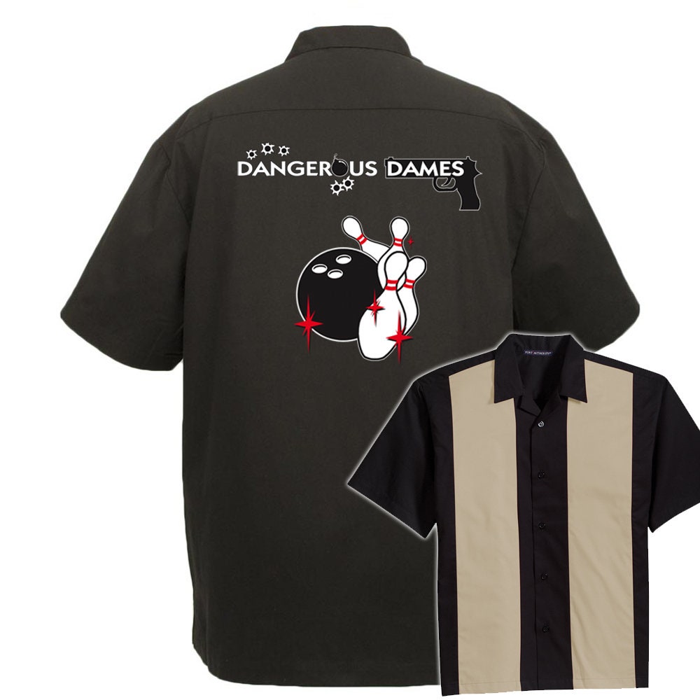 Dangerous Dames Classic Retro Bowling Shirt - The Player - Includes Embroidered Name