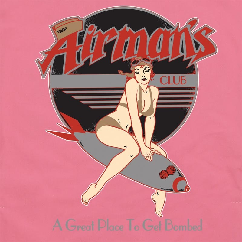 Airman's Club - Classic Retro Pink Bowling Shirt - Classic  - Includes Embroidered Name #117