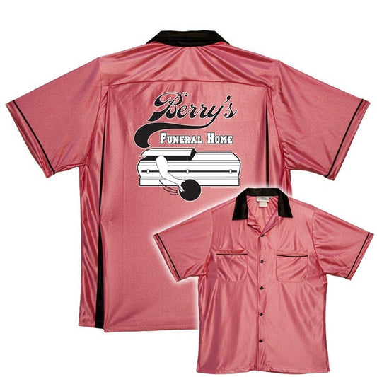 Berry's Funeral Home - Classic Retro Pink Bowling Shirt - Classic  - Includes Embroidered Name #119