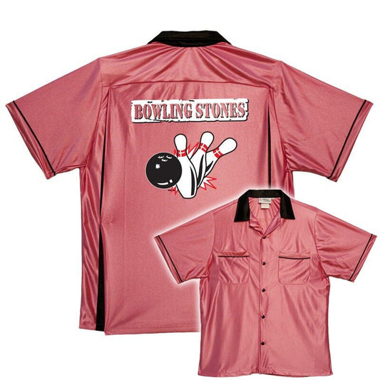 Bowling Stones - Classic Retro Pink Bowling Shirt - Classic  - Includes Embroidered Name #120/125