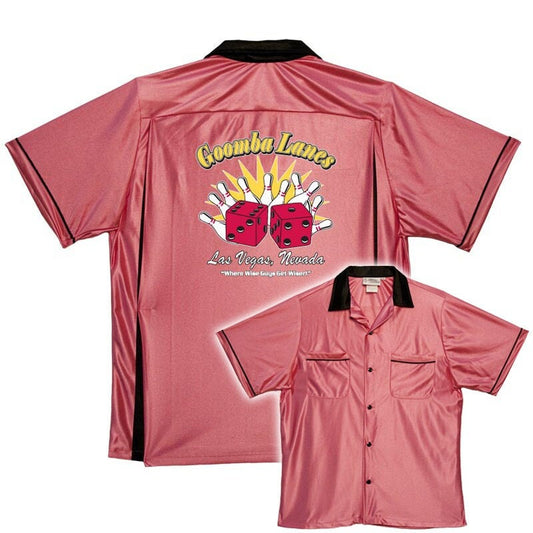 Goomba Lanes - Classic Retro Pink Bowling Shirt - Classic  - Includes Embroidered Name #123