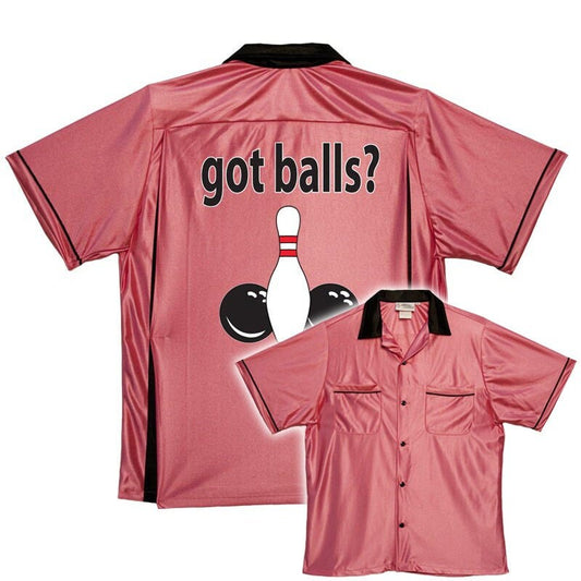 Got Balls- Classic Retro Pink Bowling Shirt - Classic  - Includes Embroidered Name