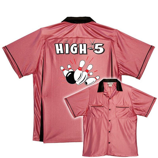 High 5 - Classic Retro Pink Bowling Shirt (CLOSEOUT)  - Classic  - Includes Embroidered Name #126/127