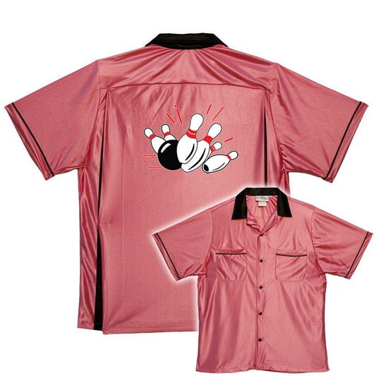 Pin Splash A - Classic Retro Pink Bowling Shirt (CLOSEOUT)- Classic  - Includes Embroidered Name #127