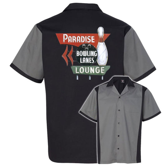 Paradise Lanes Classic Retro Bowling Shirt - Retro Two - Includes Embroidered Name