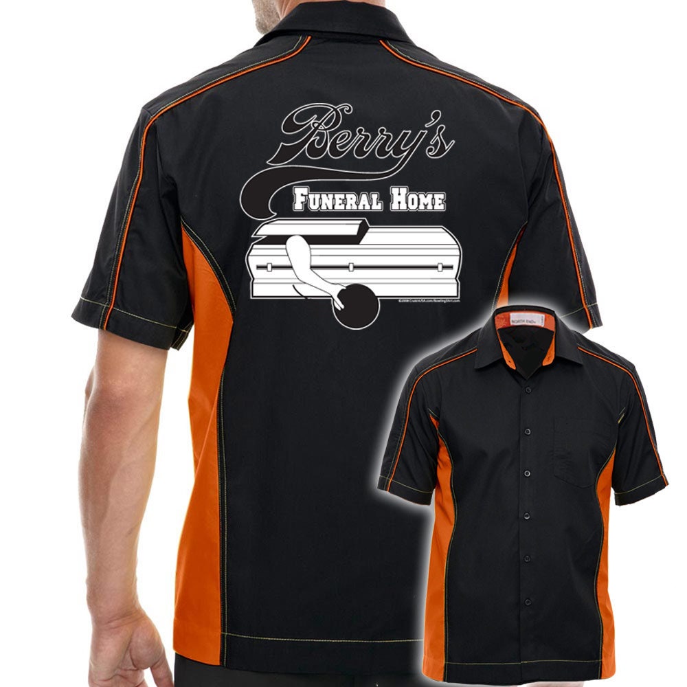 Berry's Funeral Home Classic Retro Bowling Shirt - The Muckler - Includes Embroidered Name #119