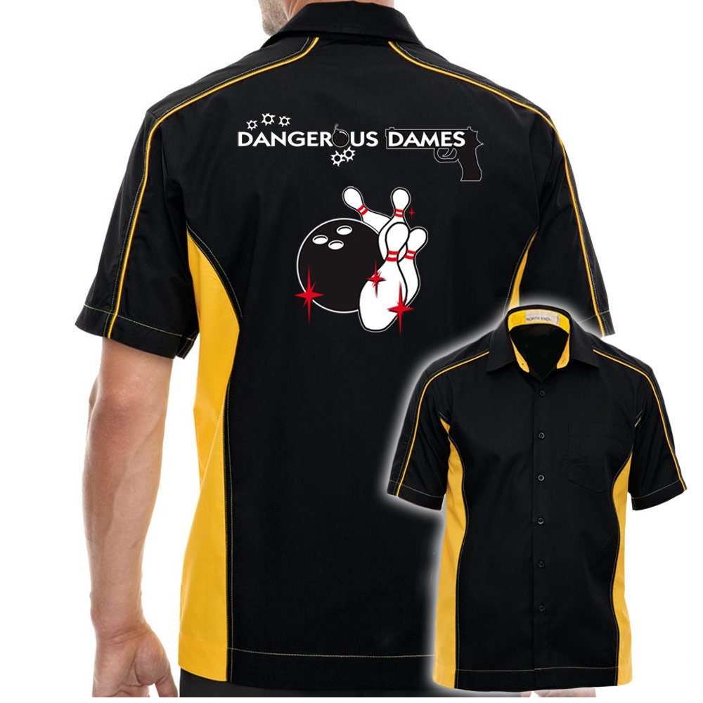 Dangerous Dames Classic Retro Bowling Shirt - The Muckler - Includes Embroidered Name