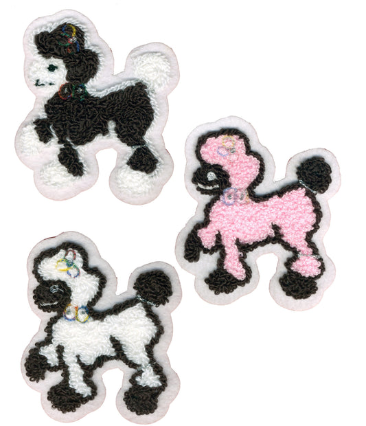 4" Poodle - Hand Sewn Chenille Patch