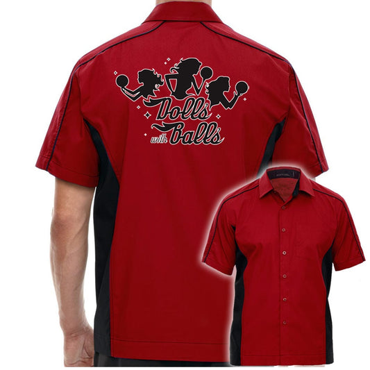 Dolls With Balls Classic Retro Bowling Shirt - The Muckler - Includes Embroidered Name #156