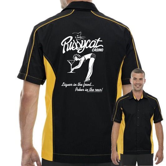 Pussycat Casino Classic Retro Bowling Shirt - The Muckler - Includes Embroidered Name