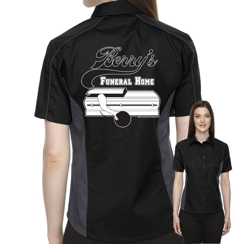 Berry's Funeral Home Classic Retro Bowling Shirt- The Muckler (Ladies) - Includes Embroidered Name #119