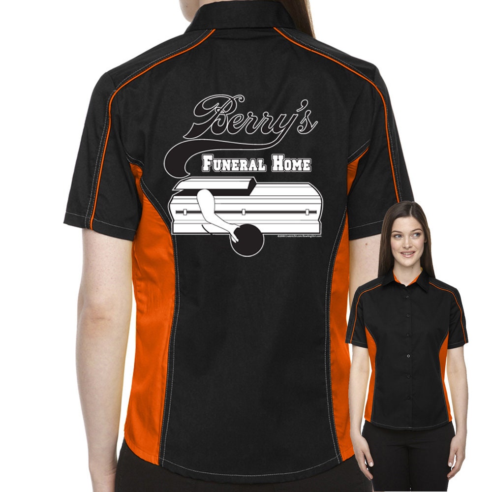 Berry's Funeral Home Classic Retro Bowling Shirt- The Muckler (Ladies) - Includes Embroidered Name #119