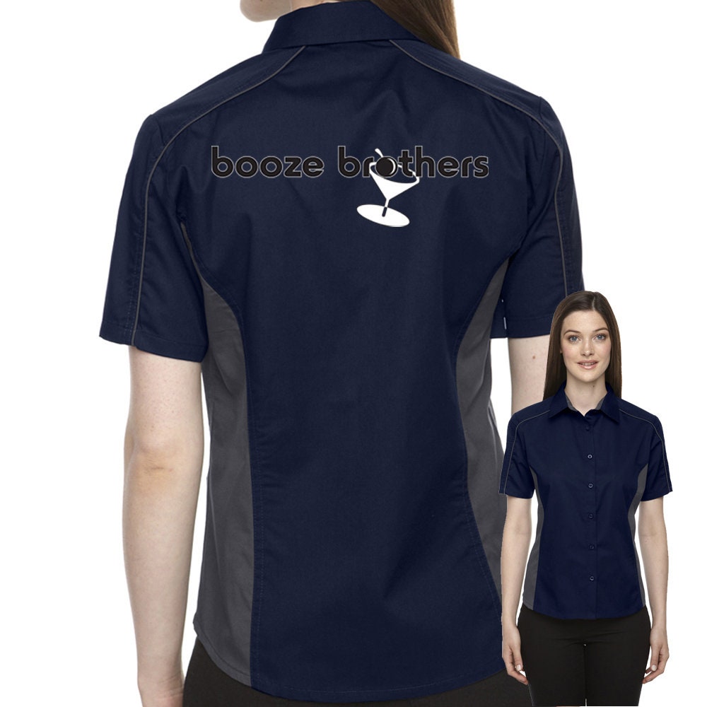 Booze Brothers Classic Retro Bowling Shirt- The Muckler (Ladies) - Includes Embroidered Name