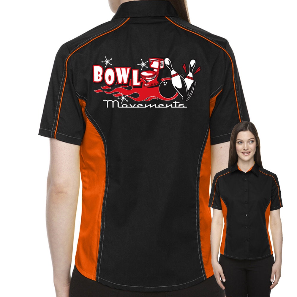 Bowl Movements Classic Retro Bowling Shirt- The Muckler (Ladies) - Includes Embroidered Name #121