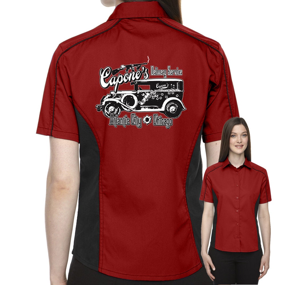 Capone's Delivery Service Classic Retro Bowling Shirt- The Muckler (Ladies) - Includes Embroidered Name
