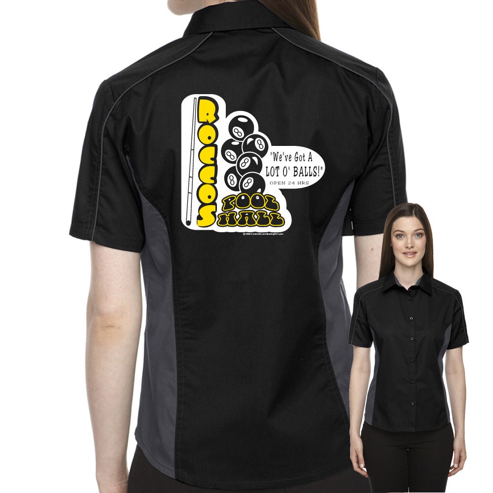 Rocco's Pool Hall Classic Retro Bowling Shirt- The Muckler (Ladies) - Includes Embroidered Name