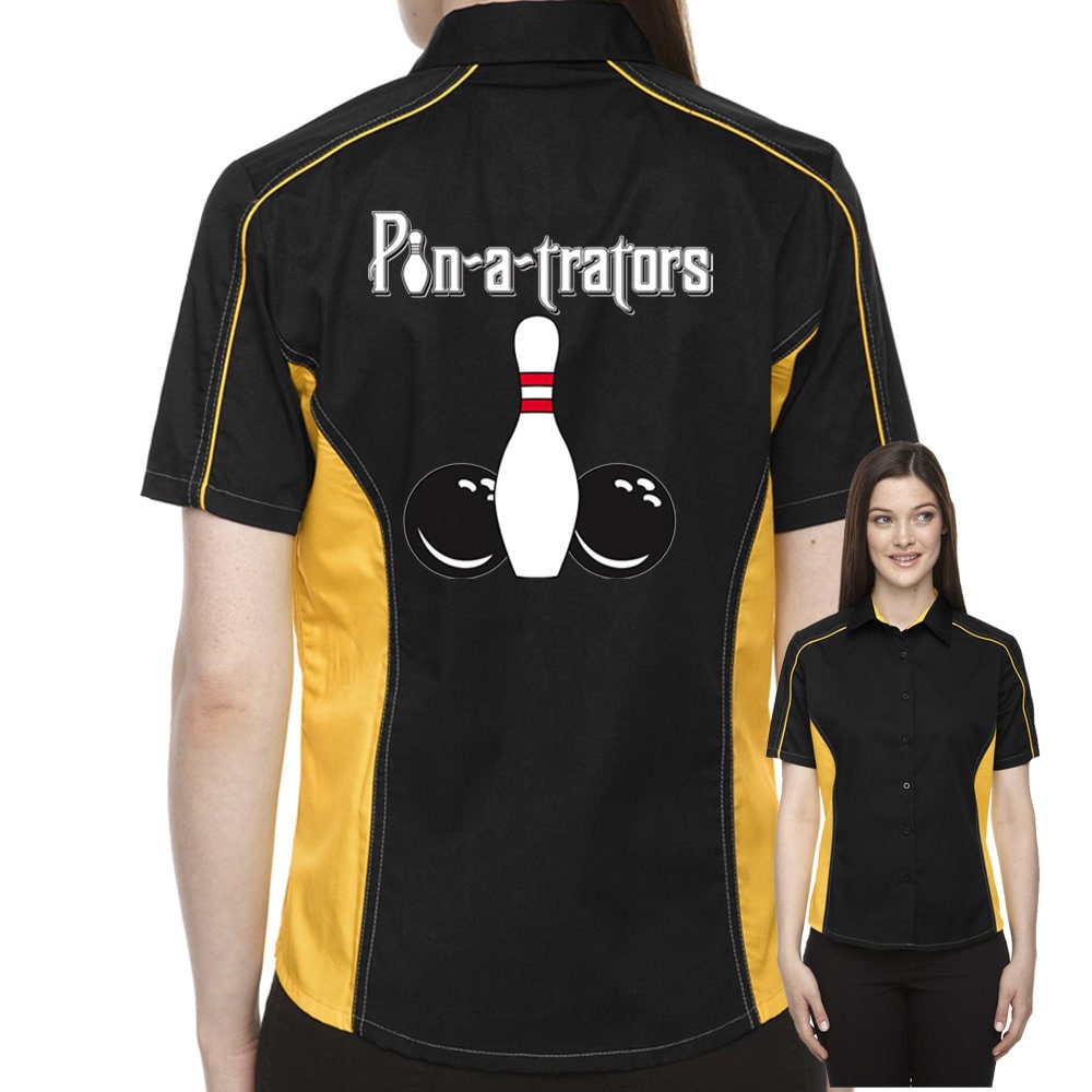 Pin-A-Trators Classic Retro Bowling Shirt - The Muckler (Ladies) - Includes Embroidered Name